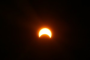 Partial solar eclipse viewed from Bettles, Alaska on May 20, 2012