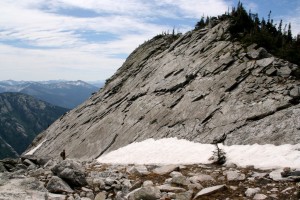 Exposed granite in the Selkirks cooled several miles below the earth's surface