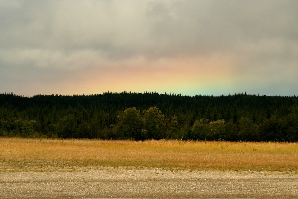 Rainbows can be very close to the horizon