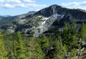 Northeast face of 7445' (unnamed peak in Selkirks) from Parker Ridge