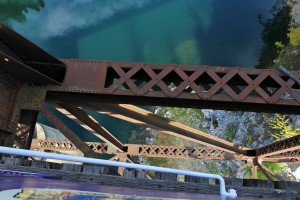 The Box Canyon trestle bridge and the railroad were completed in 1910