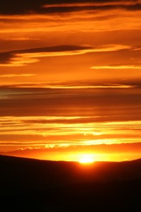 Light traveling a longer distance causes sunsets to be red, orange and yellow  